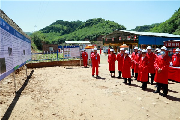 陕西金年会集团复工复产促增长项目观摩会议与会人员走进金年会保隆生态三秦在延在铜项目